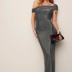 Reformation Jamen Silver Sparkle Dress